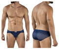 Navy blue mesh Clever 2016 Mosaico briefs with subtle geometric pattern and small brand logo on waistband