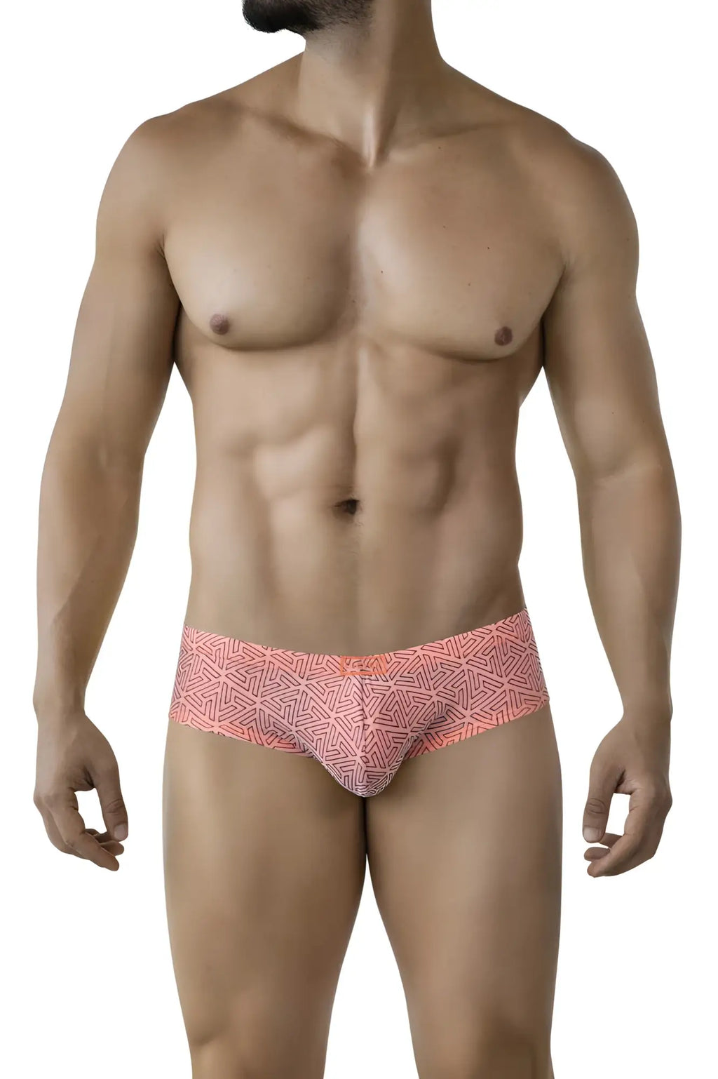 Coral-colored clever 2017 neon briefs with geometric pattern made of soft breathable fabric for everyday wear