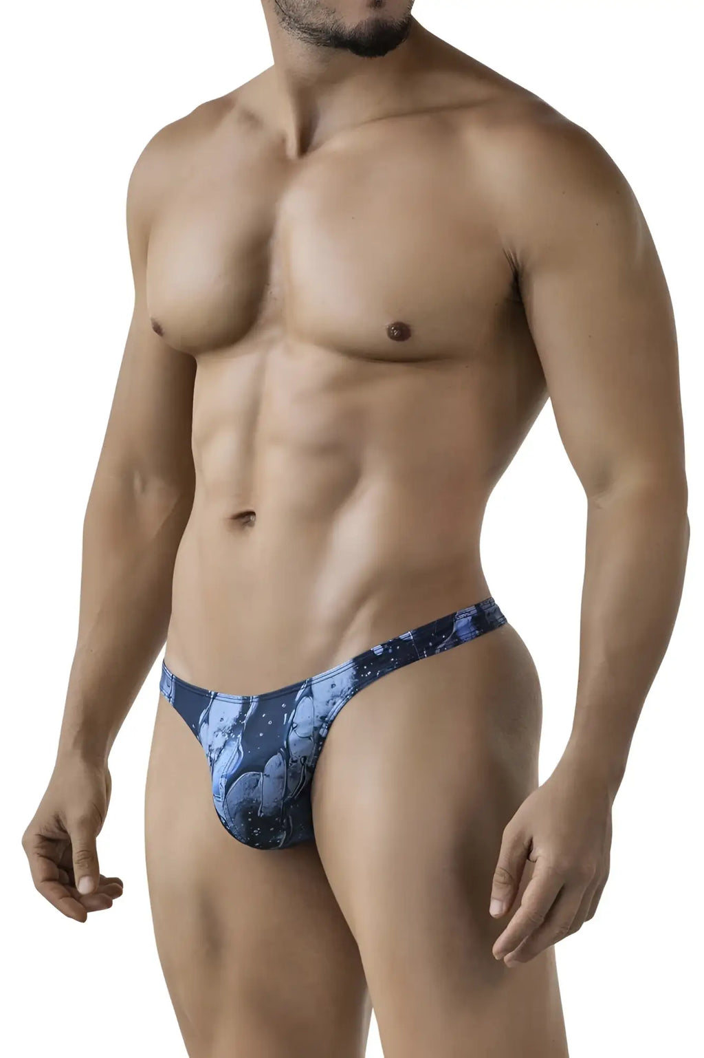 Blue patterned men’s thong clever 2020 galia thongs dark blue with cosmic design showing front side details