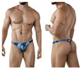 Blue patterned men’s thong in dark blue by clever 2020 featuring floral design and comfortable fabric