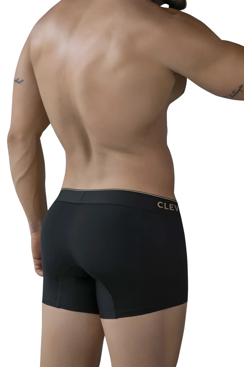 Black clever 2026 valladolid trunks boxer briefs with gold clev logo on waistband in breathable fabric