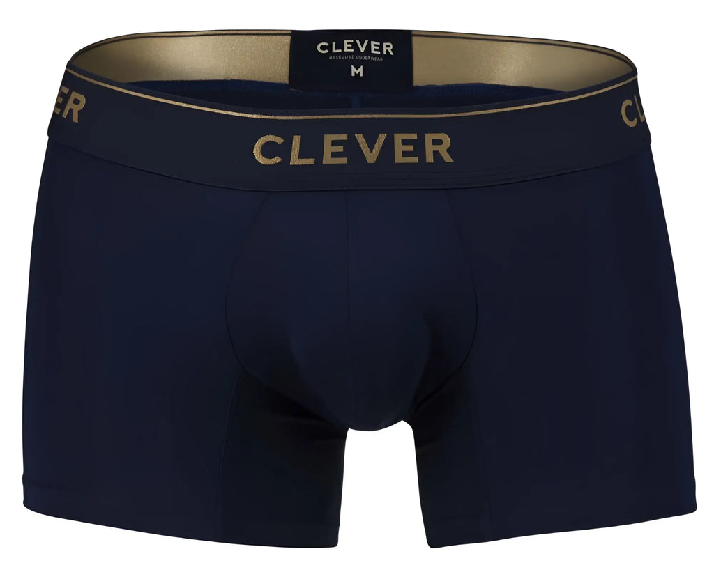 Navy blue clever 2026 Valladolid trunks with gold waistband branding made from comfortable fabric