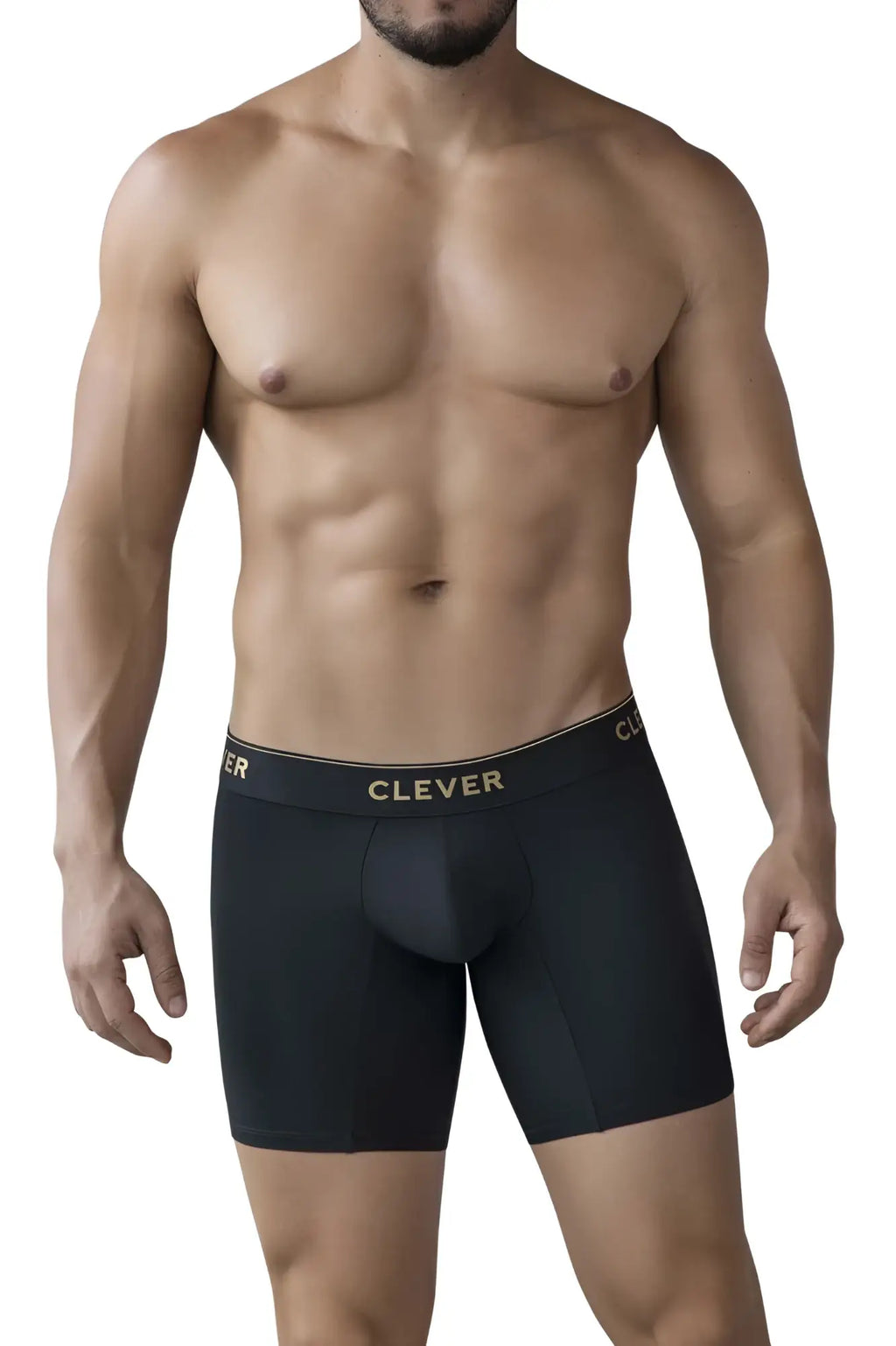 Black clever 2027 valladolid boxer briefs with gold logo band designed for comfort and support