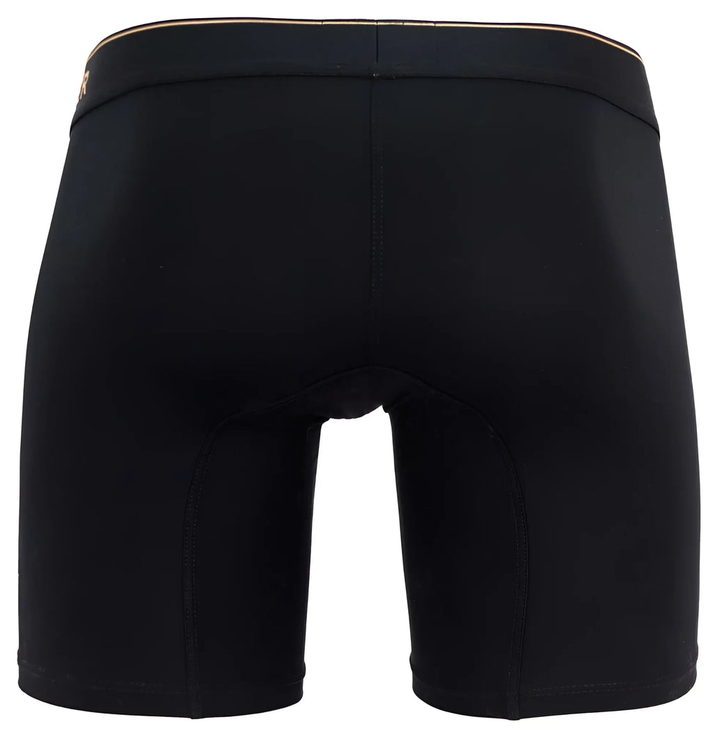 Black clever 2027 valladolid boxer briefs with gold-trimmed waistband made from soft breathable fabric