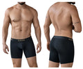 Black clever 2027 valladolid boxer briefs for men with gold clever logo on waistband in black fabric