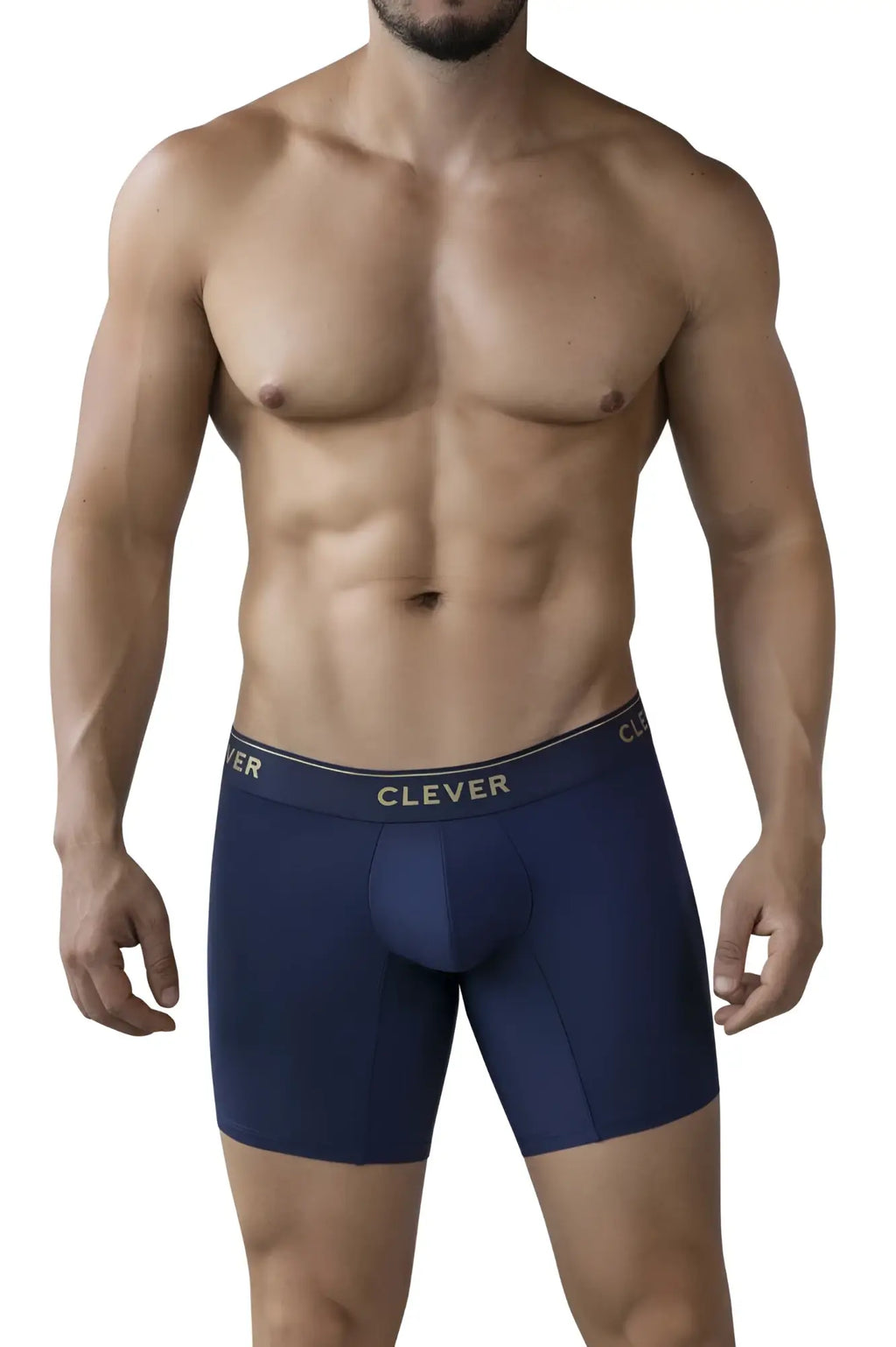 Navy blue clever 2027 valladolid boxer briefs with white logo waistband made of soft breathable fabric