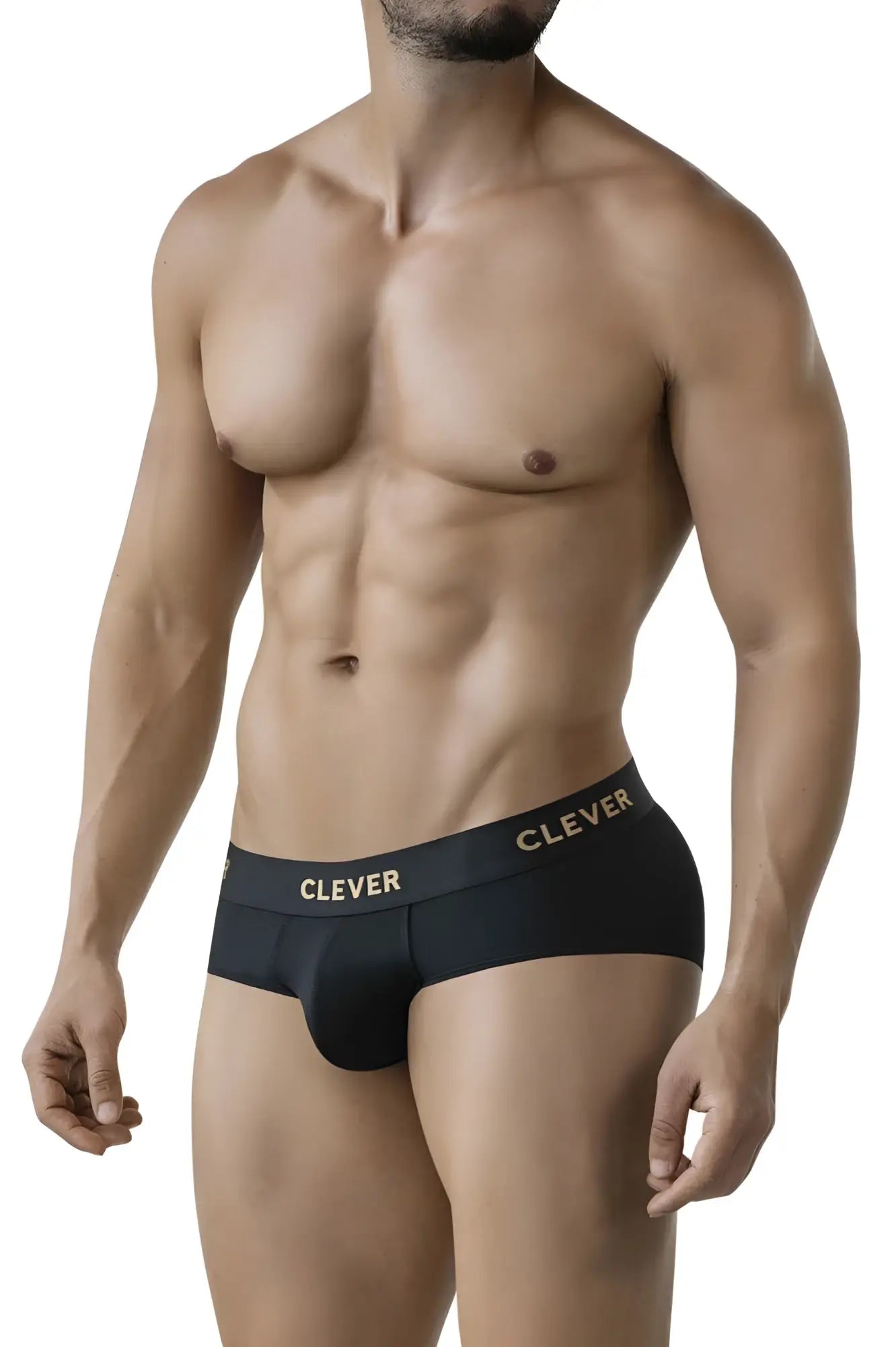 Black clever 2028 valladolid briefs with gold branding on waistband in soft breathable fabric for everyday wear