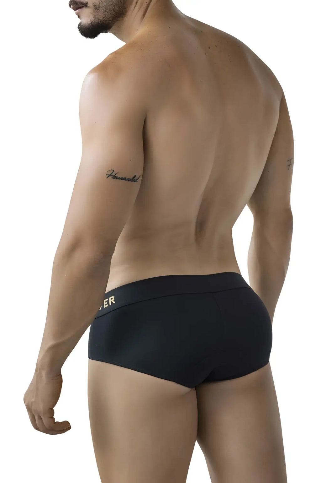 Black clever 2028 valladolid briefs with a subtle gold logo on the waistband for comfortable everyday wear