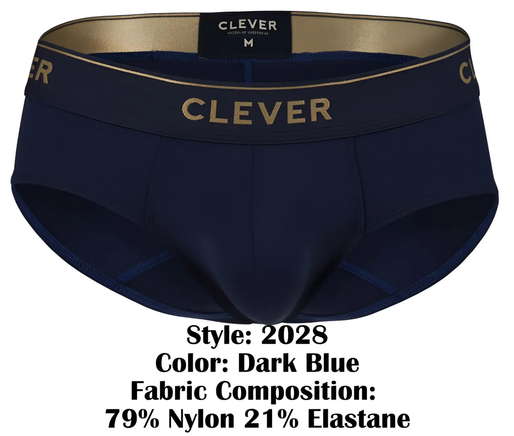 Dark blue clever 2028 valladolid briefs with gold trim and branding in a comfortable men’s underwear design