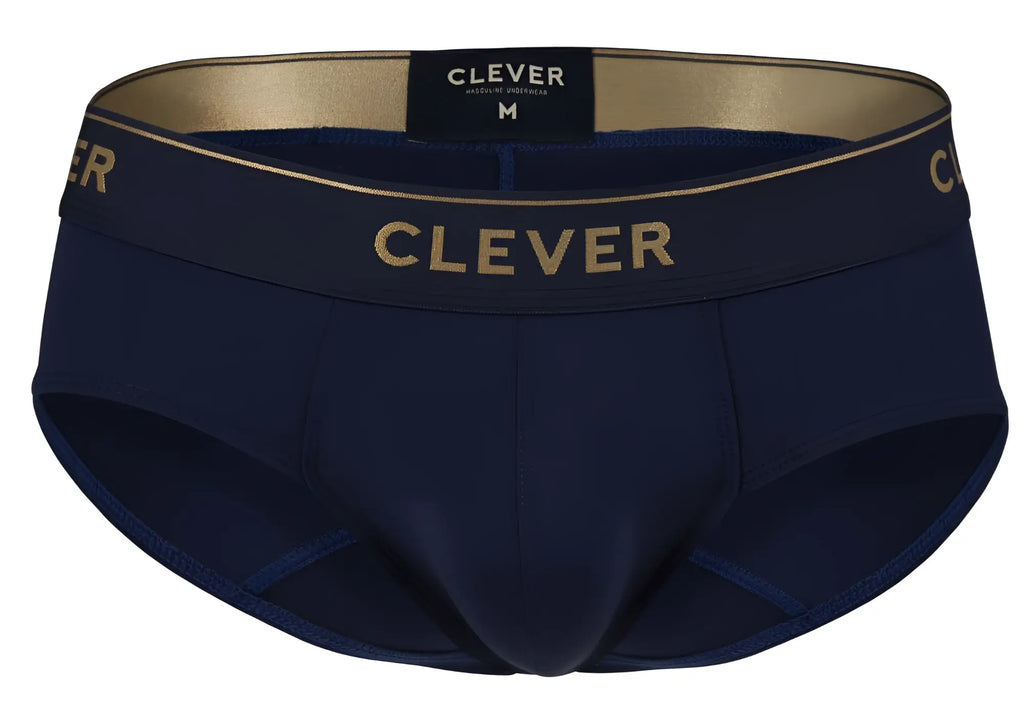 Navy blue clever 2028 valladolid briefs with gold lettering and trim designed for comfortable men’s underwear