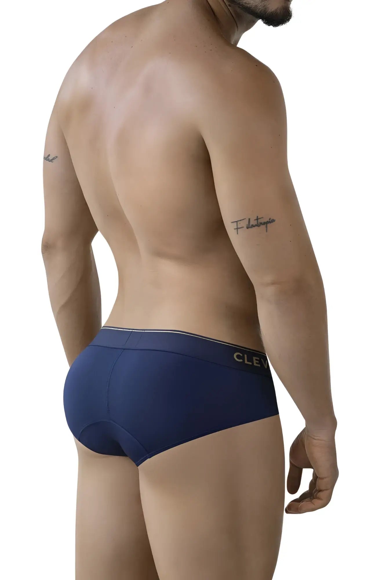 Navy blue clever 2028 valladolid briefs with white waistband and clev branding on the side for comfortable wear
