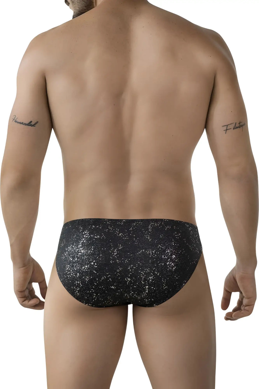 Black clever 2039 galaxy briefs with sparkling sequined glittery texture for stylish comfortable wear