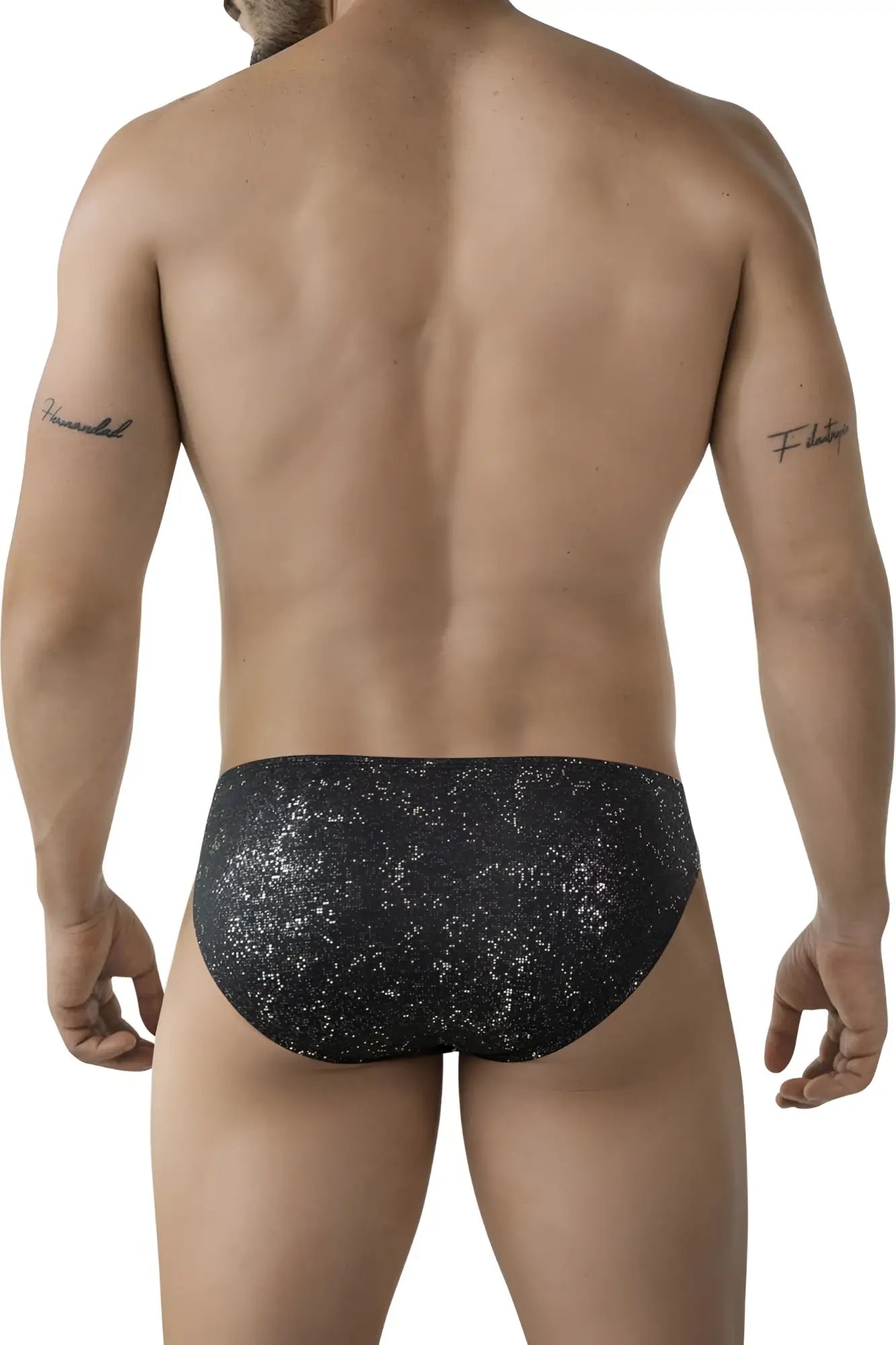 Black clever 2039 galaxy briefs with sparkling sequined glittery texture for stylish comfortable wear