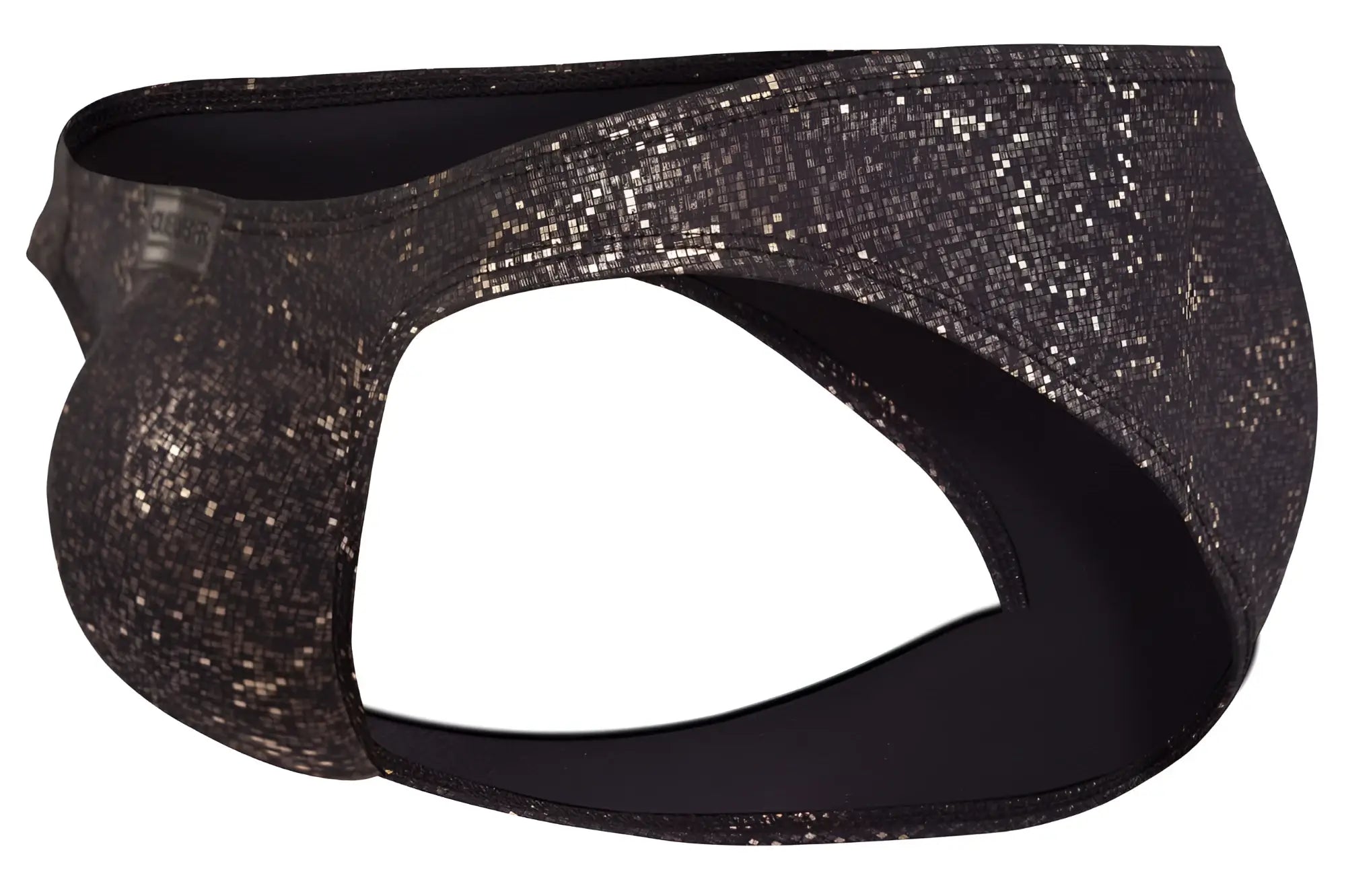 Black and silver glittery fabric briefs clever 2039 galaxy briefs with sleek modern design in black color