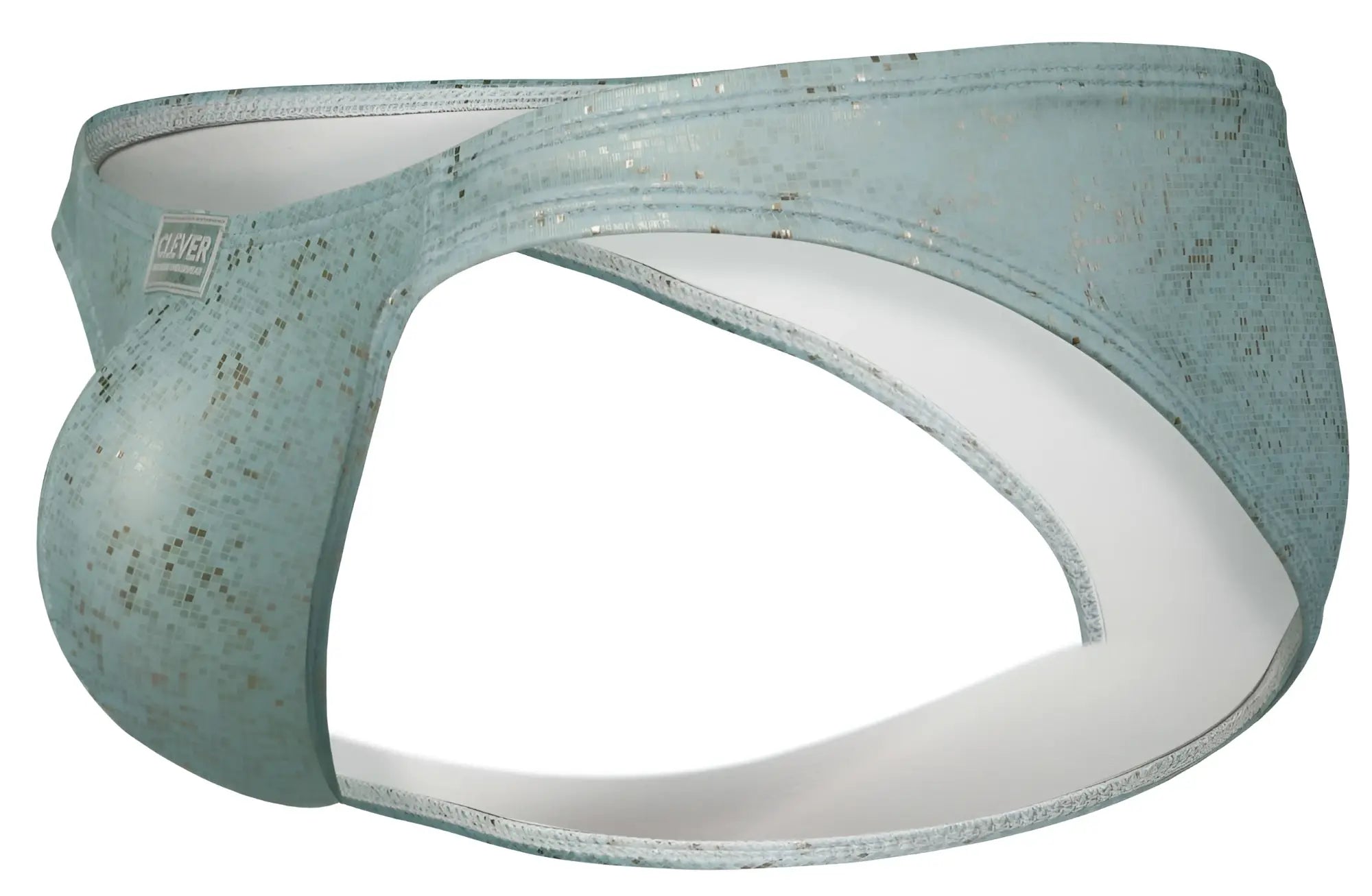 Light blue speckled Clever 2039 Galaxy briefs with white interior lining made of soft breathable fabric
