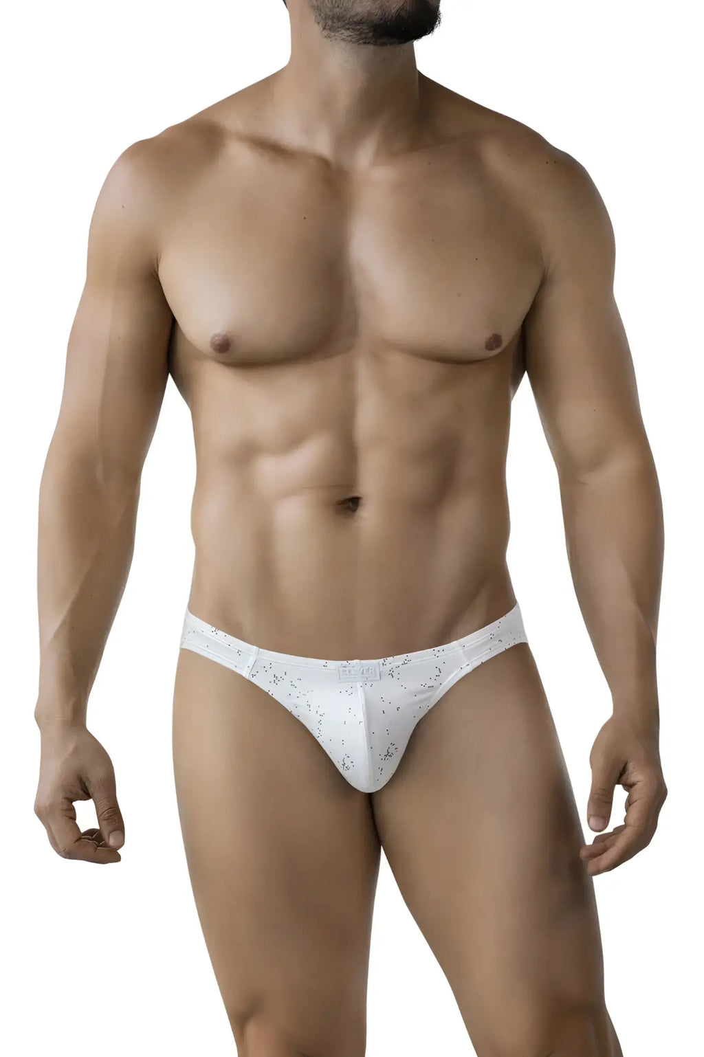 White clever 2039 galaxy briefs with a subtle speckled pattern offer comfortable everyday wear