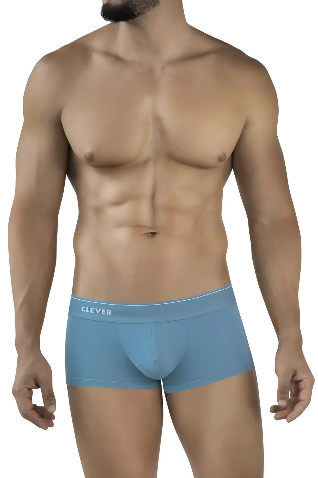 Light blue clever 2042 mendoza trunks for men with subtle white waistband trim designed for comfort and style