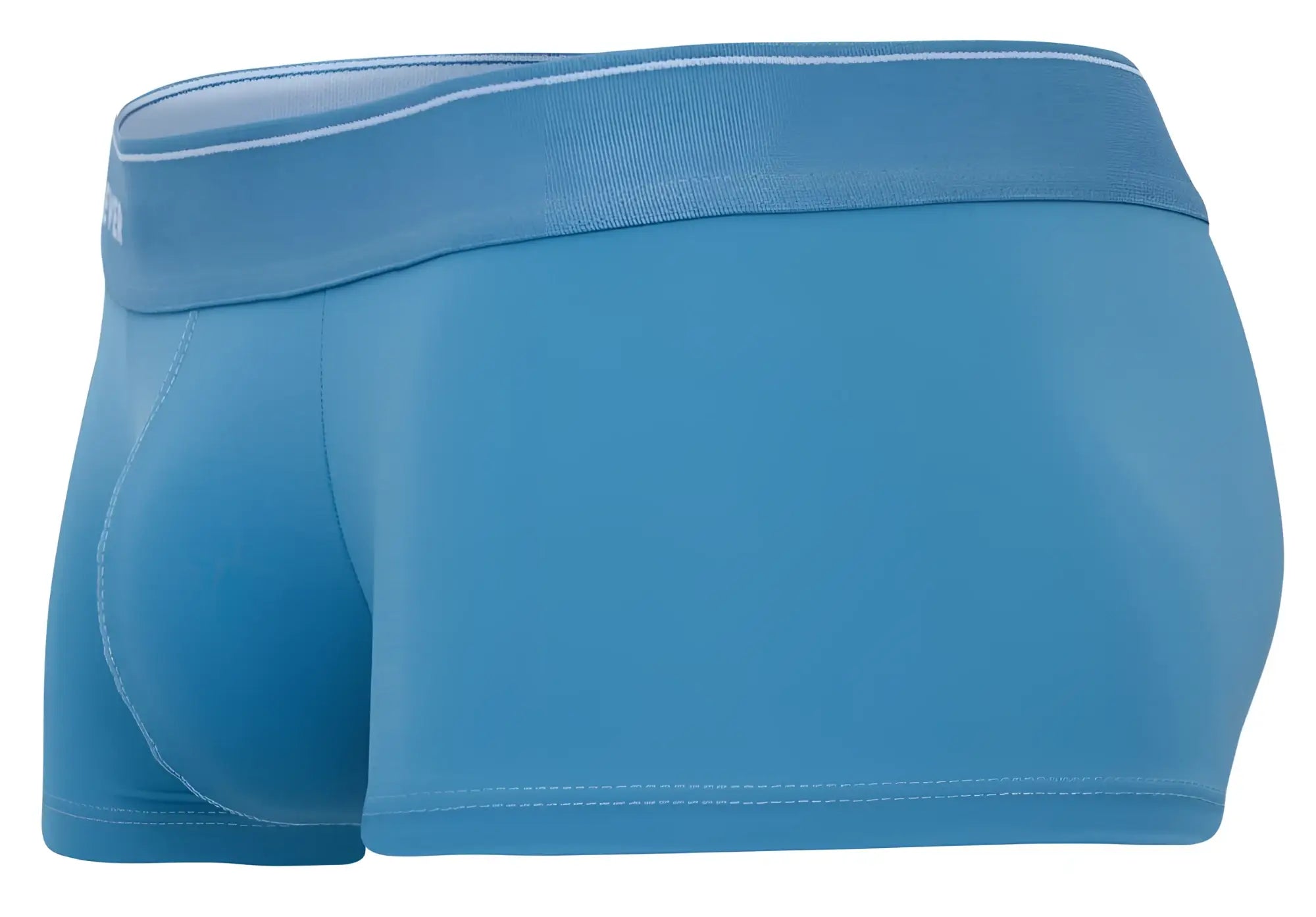 Blue clever 2042 mendoza trunks briefs with matching elastic waistband and subtle white stitching along edges