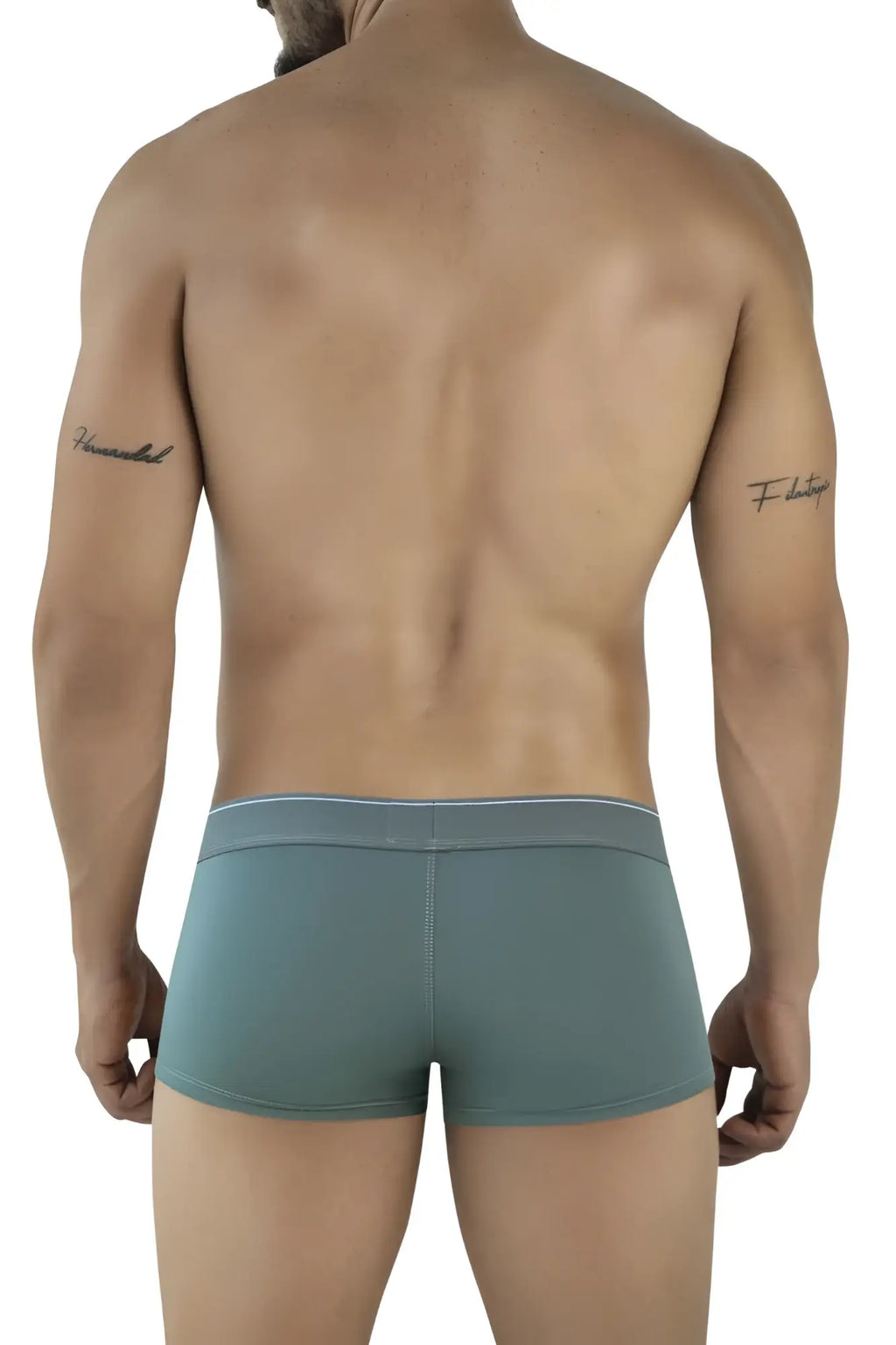 Clever 2042 mendoza trunks green teal form-fitting boxer briefs with subtle white trim on the waistband