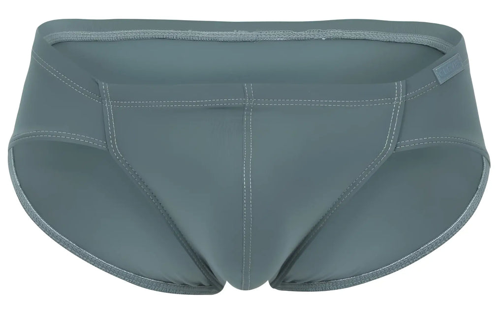 Clever 2043 Mendoza briefs in green featuring sleek slate-gray stretchy fabric with subtle seam stitching