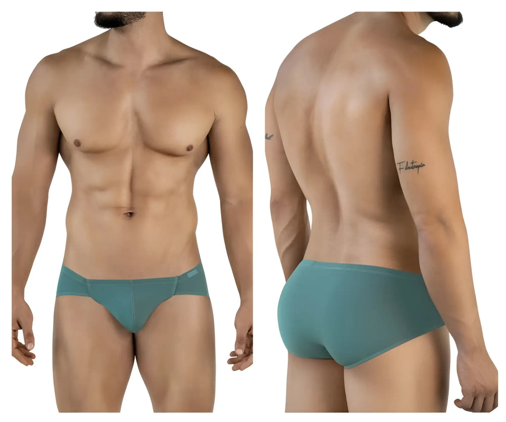 Teal green clever 2043 Mendoza briefs with smooth form-fitting fabric and subtle waistband branding for men