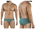Teal green clever 2043 Mendoza briefs with smooth form-fitting fabric and subtle waistband branding for men