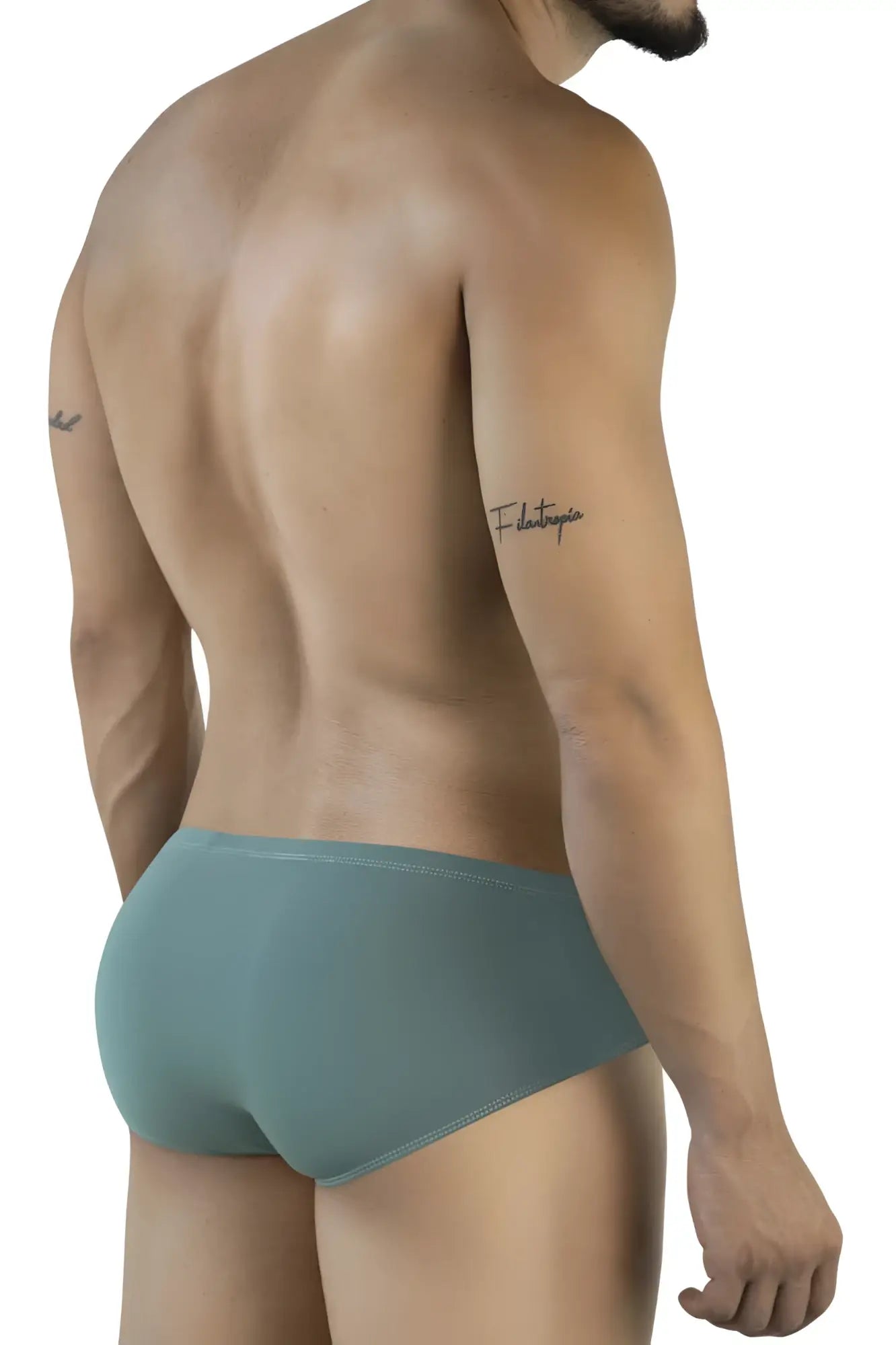 Teal-colored clever 2043 mendoza briefs with seamless design and smooth fabric finish in green color