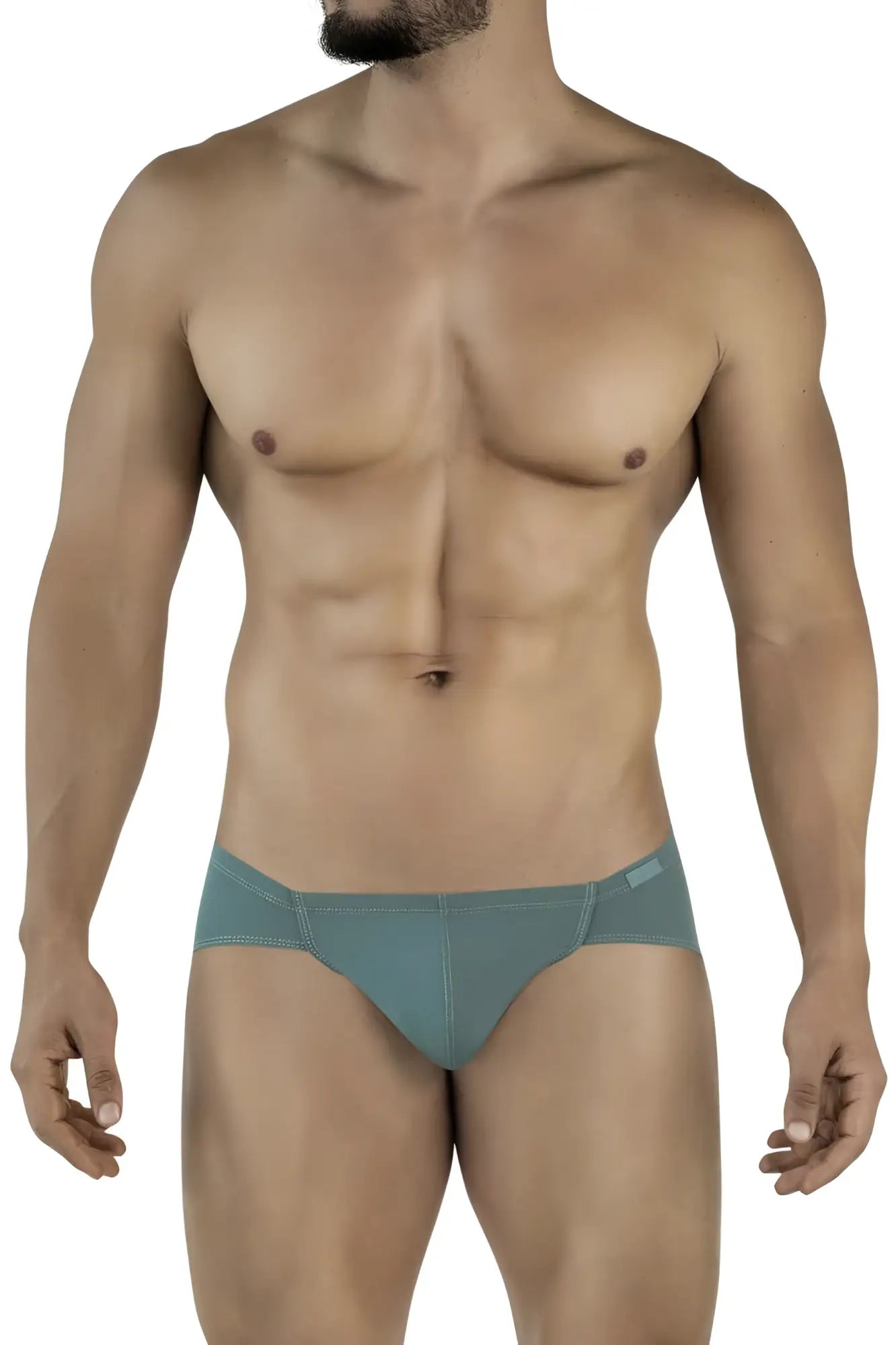 Teal-colored clever 2043 Mendoza briefs with smooth fabric and subtle stitching detail in a form-fitting design