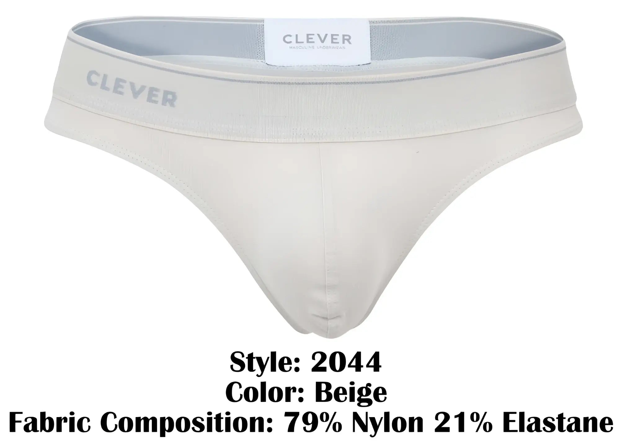 Beige clever 2044 mendoza briefs made from 79 nylon and 21 elastane for comfortable everyday wear