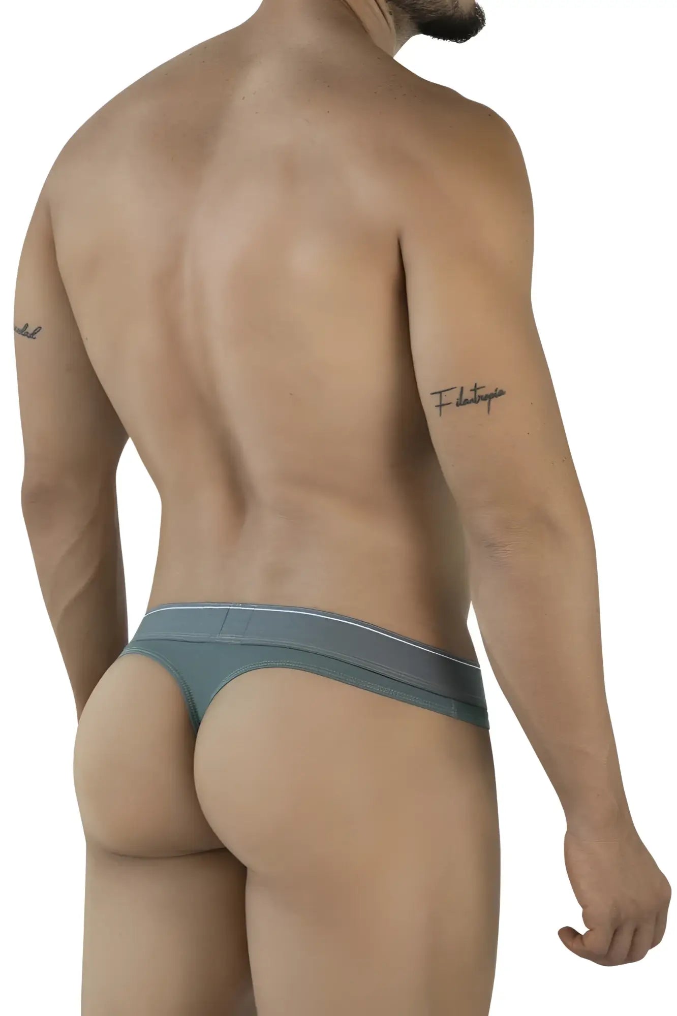 Gray clever 2044 mendoza thong with white trim showcasing stylish green color and comfortable material design