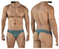 Teal-colored clever 2044 Mendoza thongs with form-fitting fit and a subtle white stripe along the waistband