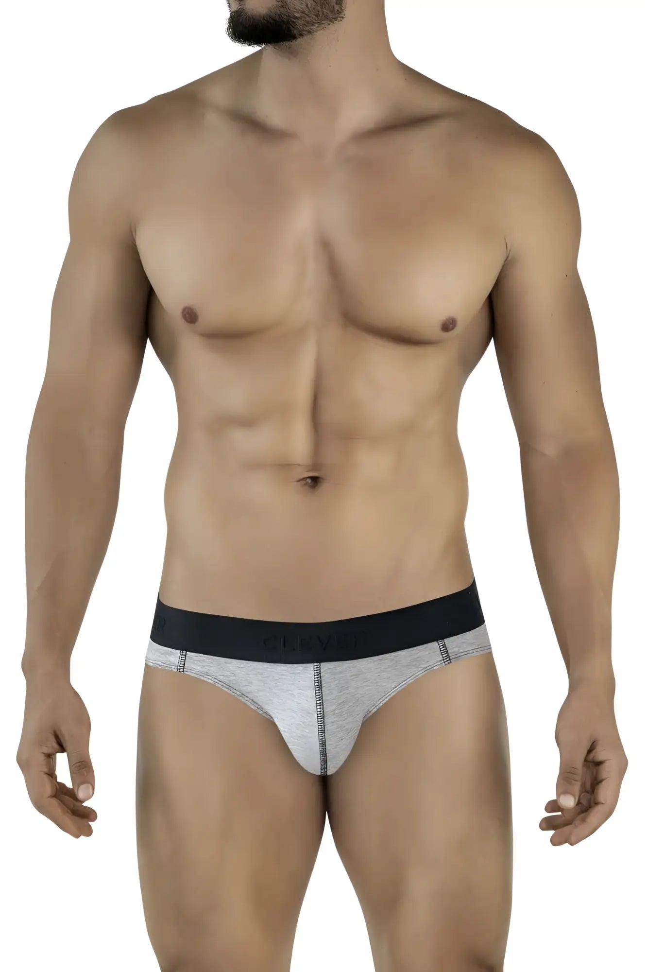 Gray and black clever 2045 catamarca briefs with sleek form-fitting athletic design in dark gray color
