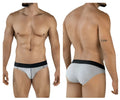 Clever 2045 Catamarca briefs in dark gray heathered fabric with a solid black waistband front view