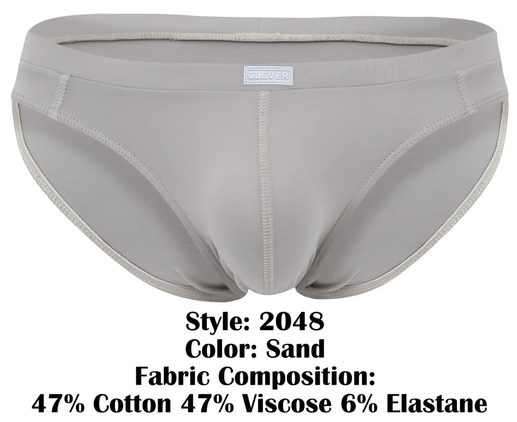 Sand-colored clever 2048 cordoba briefs made from cotton viscose and elastane blend for comfortable wear