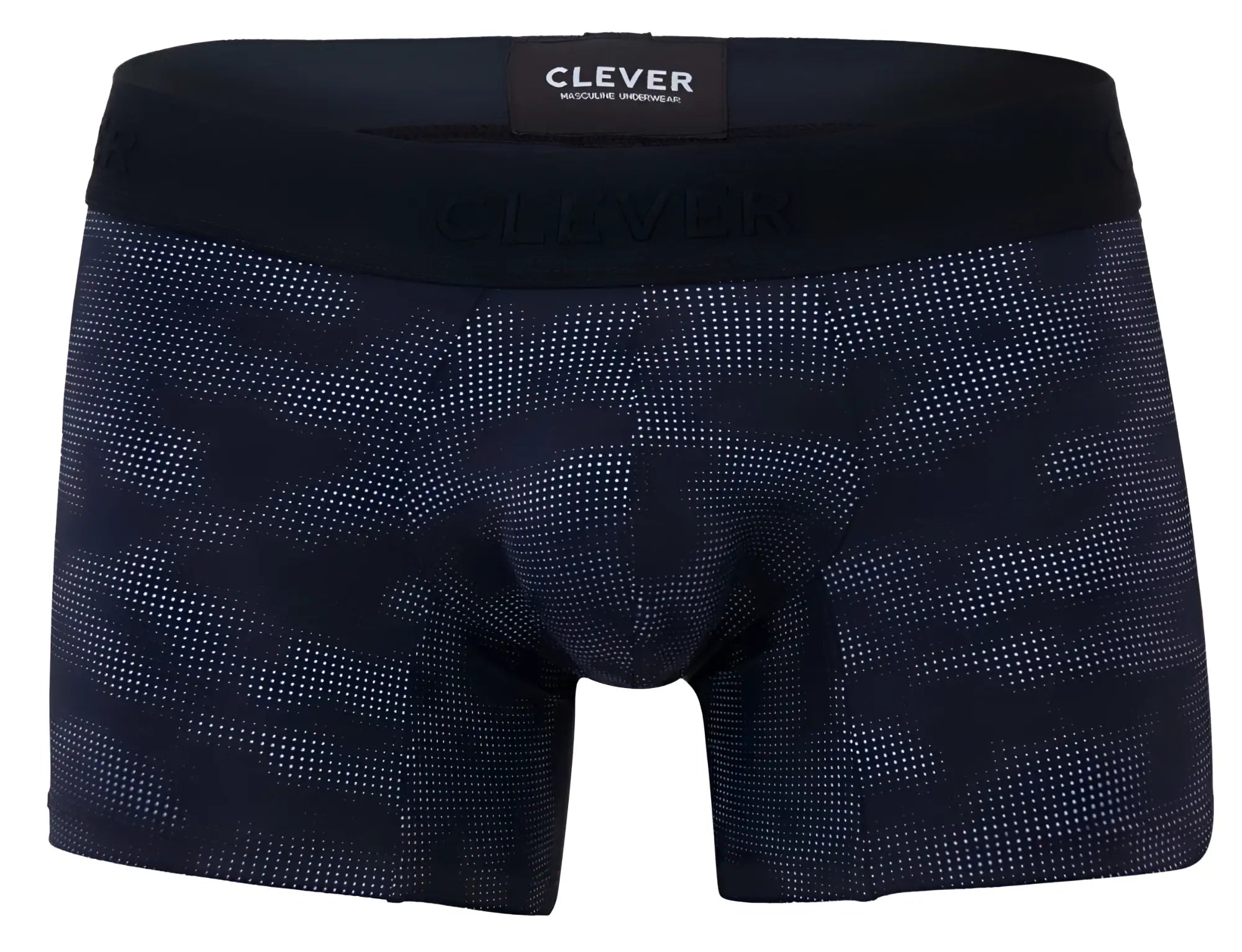 Black clever 2052 militar trunks boxer briefs with subtle navy blue dot camouflage pattern for men