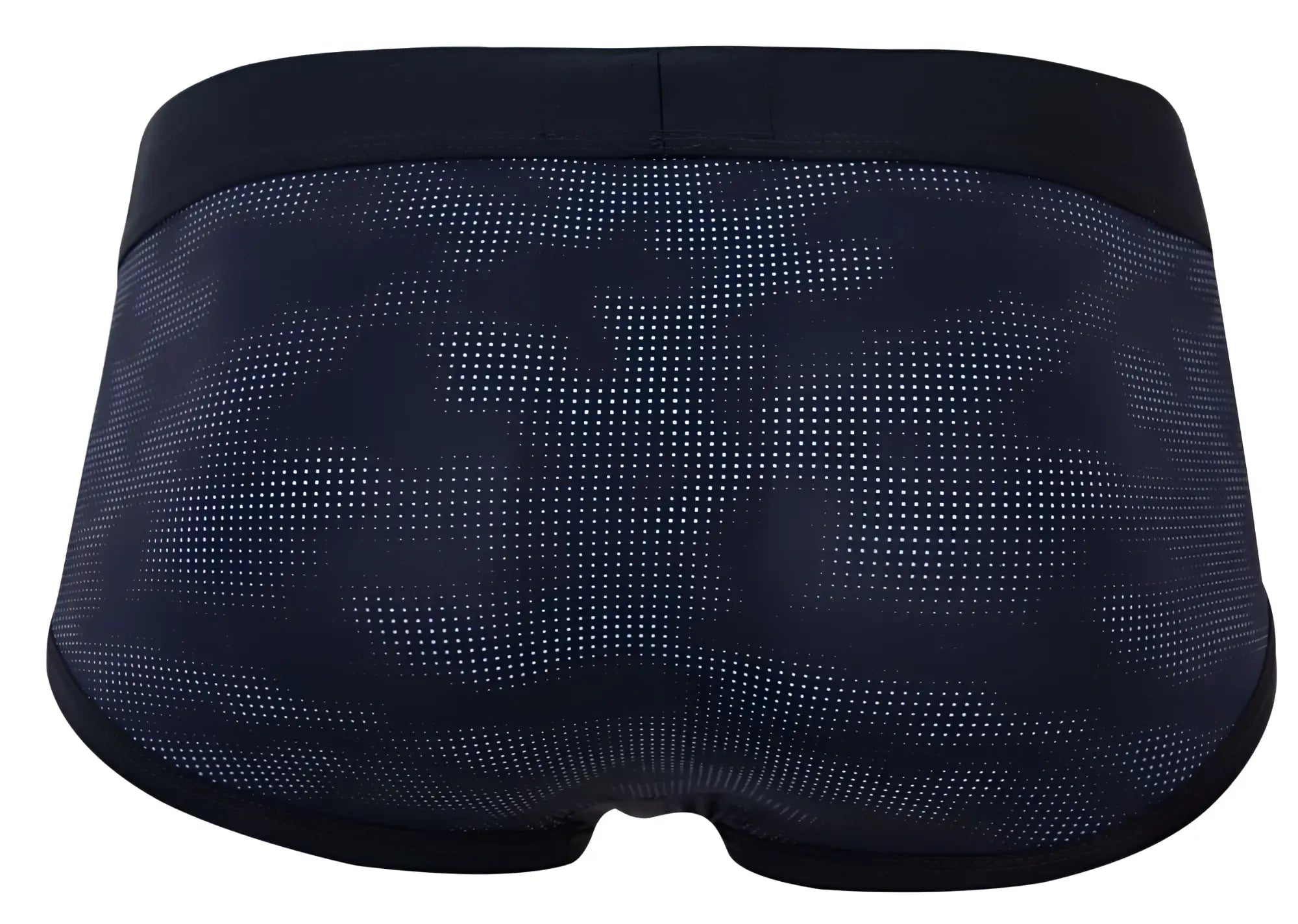 Dark navy clever 2053 militar men’s briefs with subtle dotted camouflage pattern and solid black elastic waistband