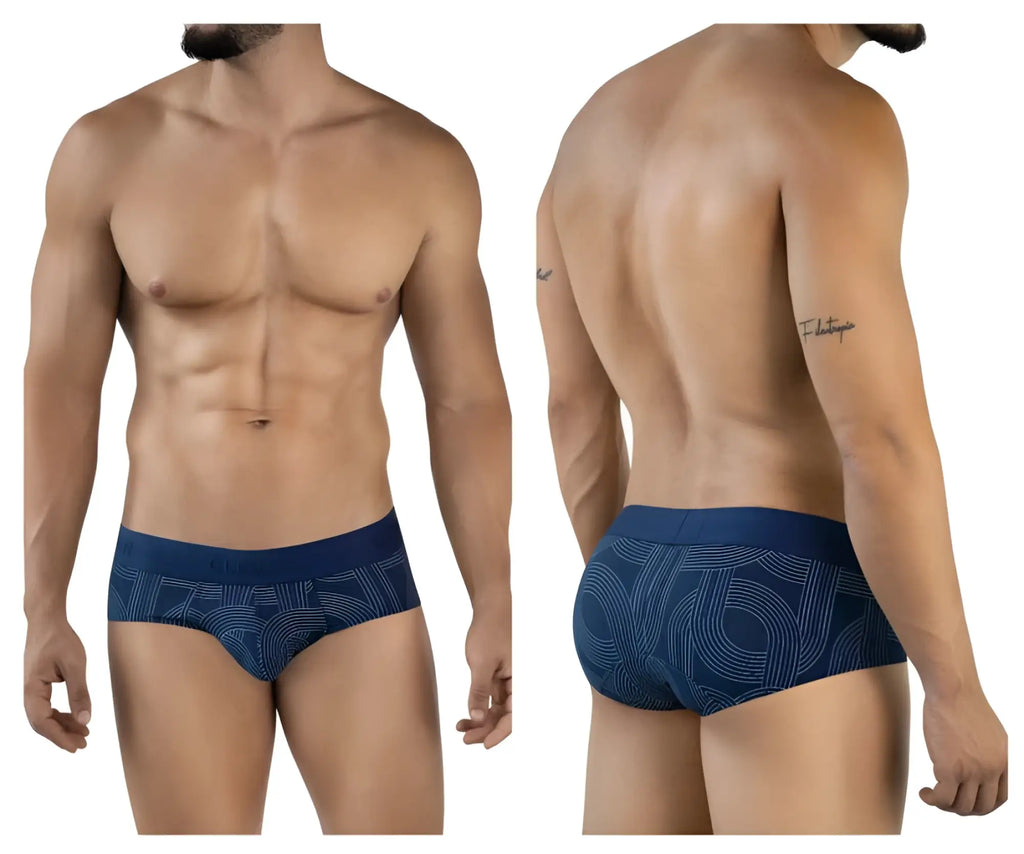 Clever 2055 navy briefs in dark blue with a subtle lighter blue geometric pattern for comfortable wear