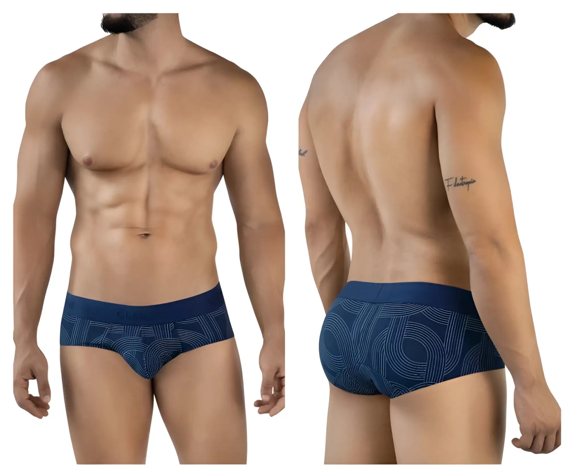 Clever 2055 navy briefs in dark blue with a subtle lighter blue geometric pattern for comfortable wear