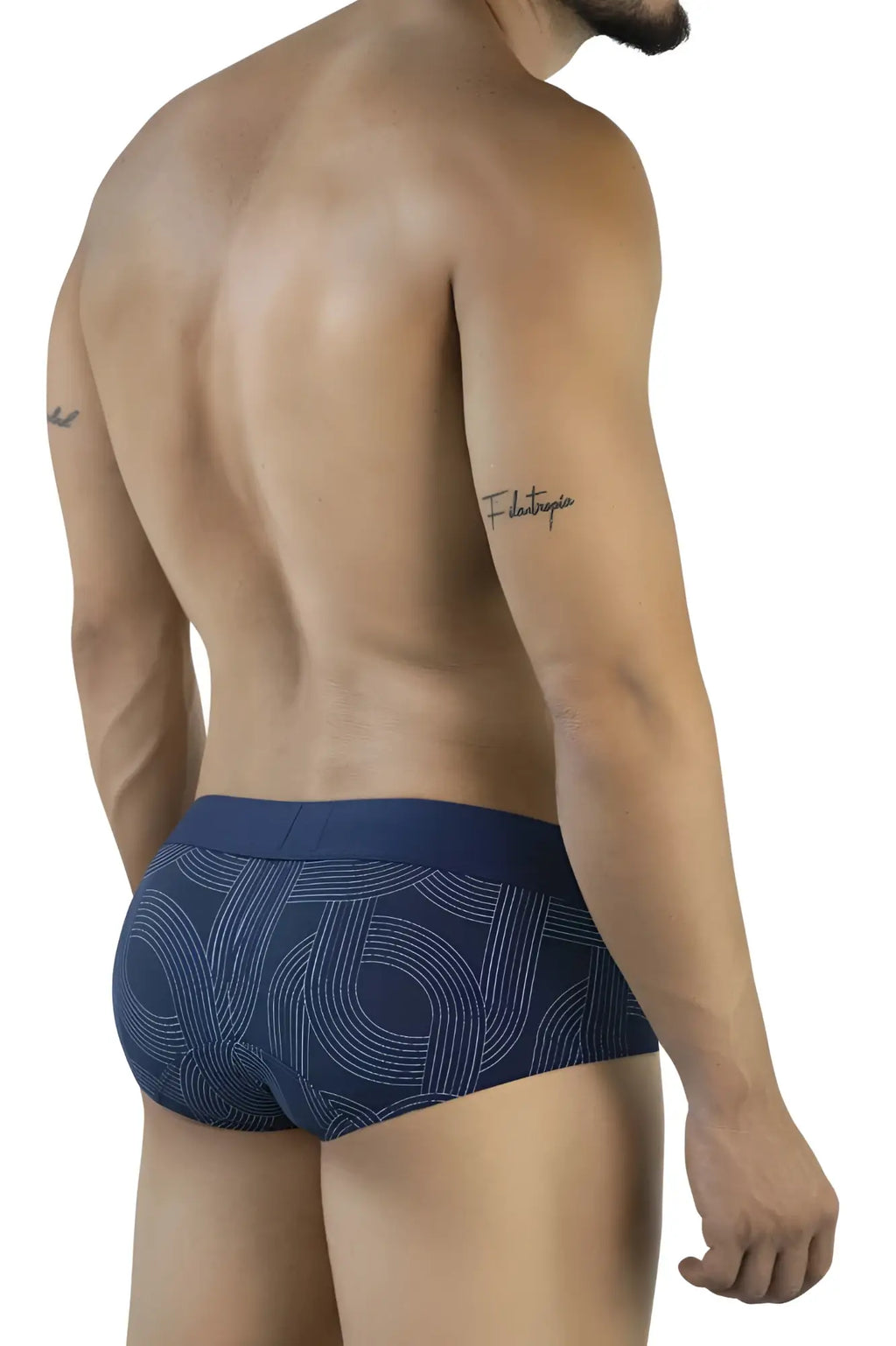 Navy brief with white geometric line pattern in dark blue color from Clever 2055 collection for comfortable wear