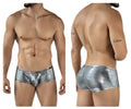 Shiny silver metallic briefs with a textured reflective surface black clever 2058 sparkles trunks