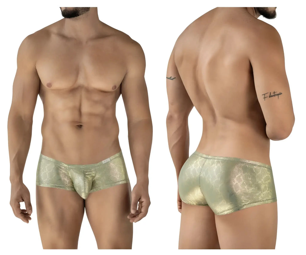 Men’s clever 2061 diamond trunks metallic gold patterned briefs made of shiny fabric for stylish comfort