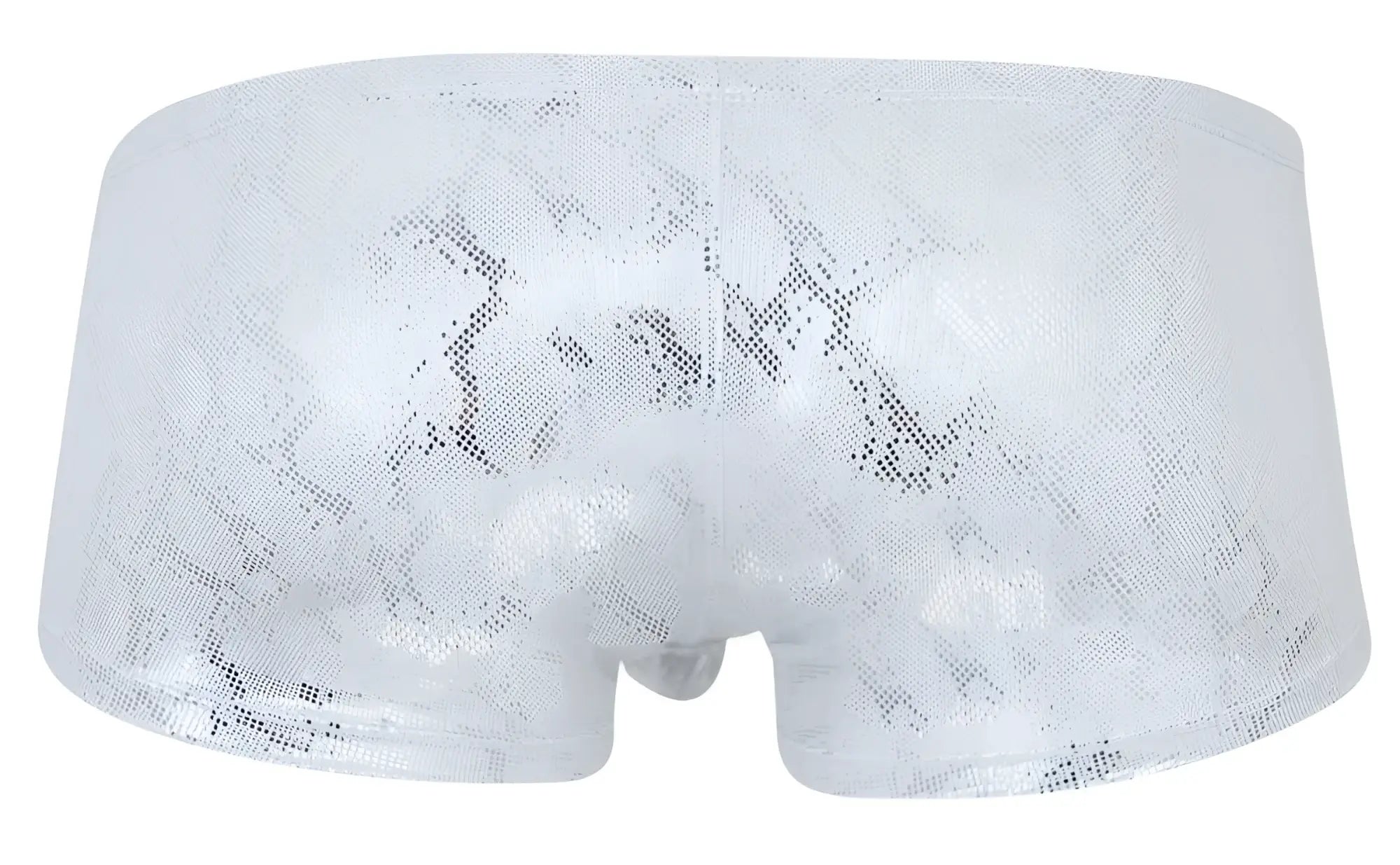 White lace-trimmed briefs with subtle silver snake pattern in clever 2061 diamond trunks color silver design