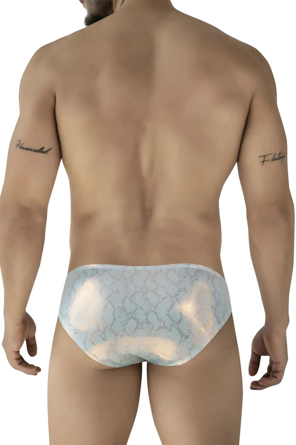 Light blue iridescent lace diamond briefs with subtle geometric pattern from clever 2062 collection