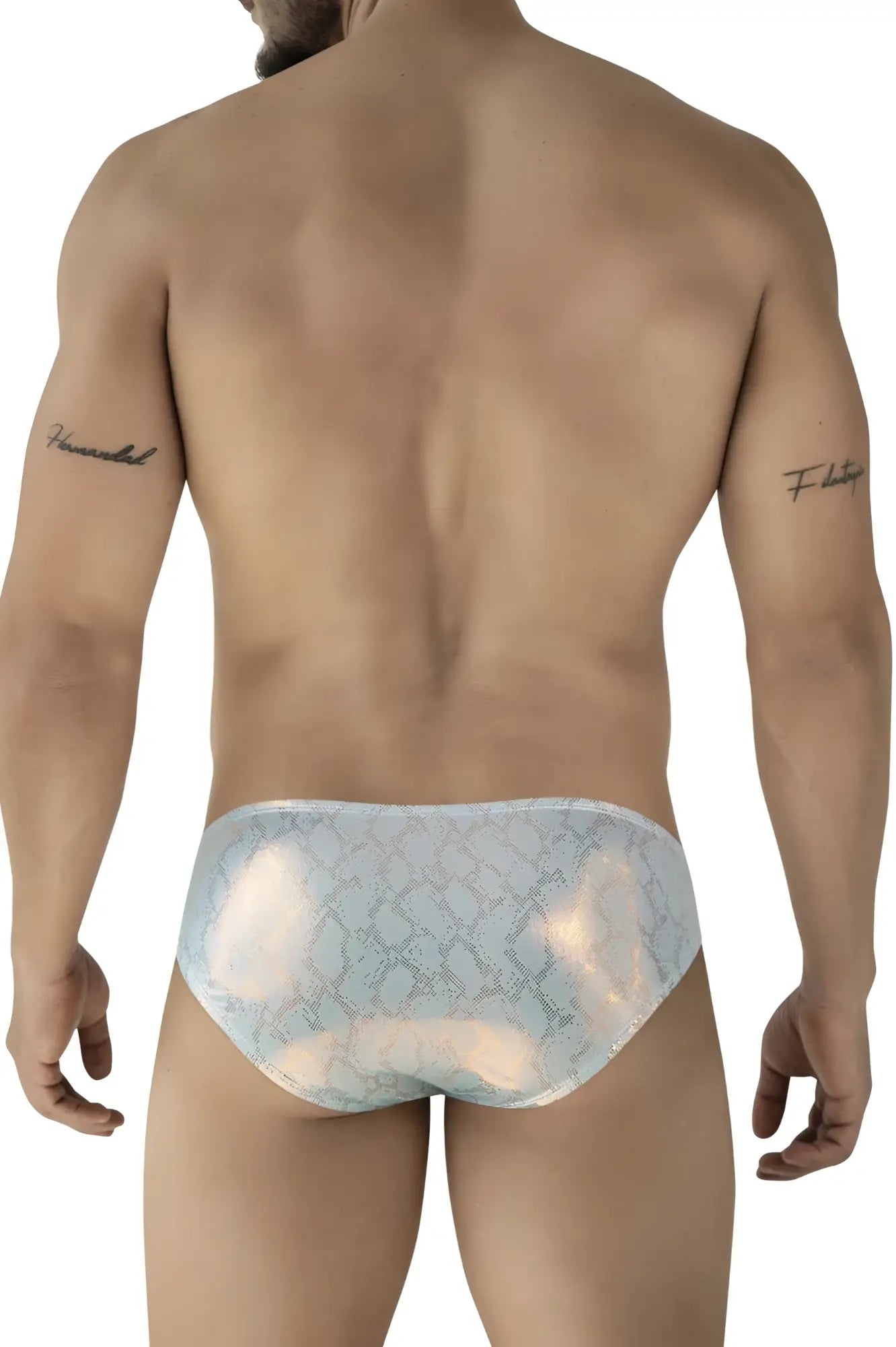 Light blue iridescent lace diamond briefs with subtle geometric pattern from clever 2062 collection