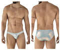 Light blue clever 2062 diamond briefs with lace and a subtle scale-like pattern for comfortable wear