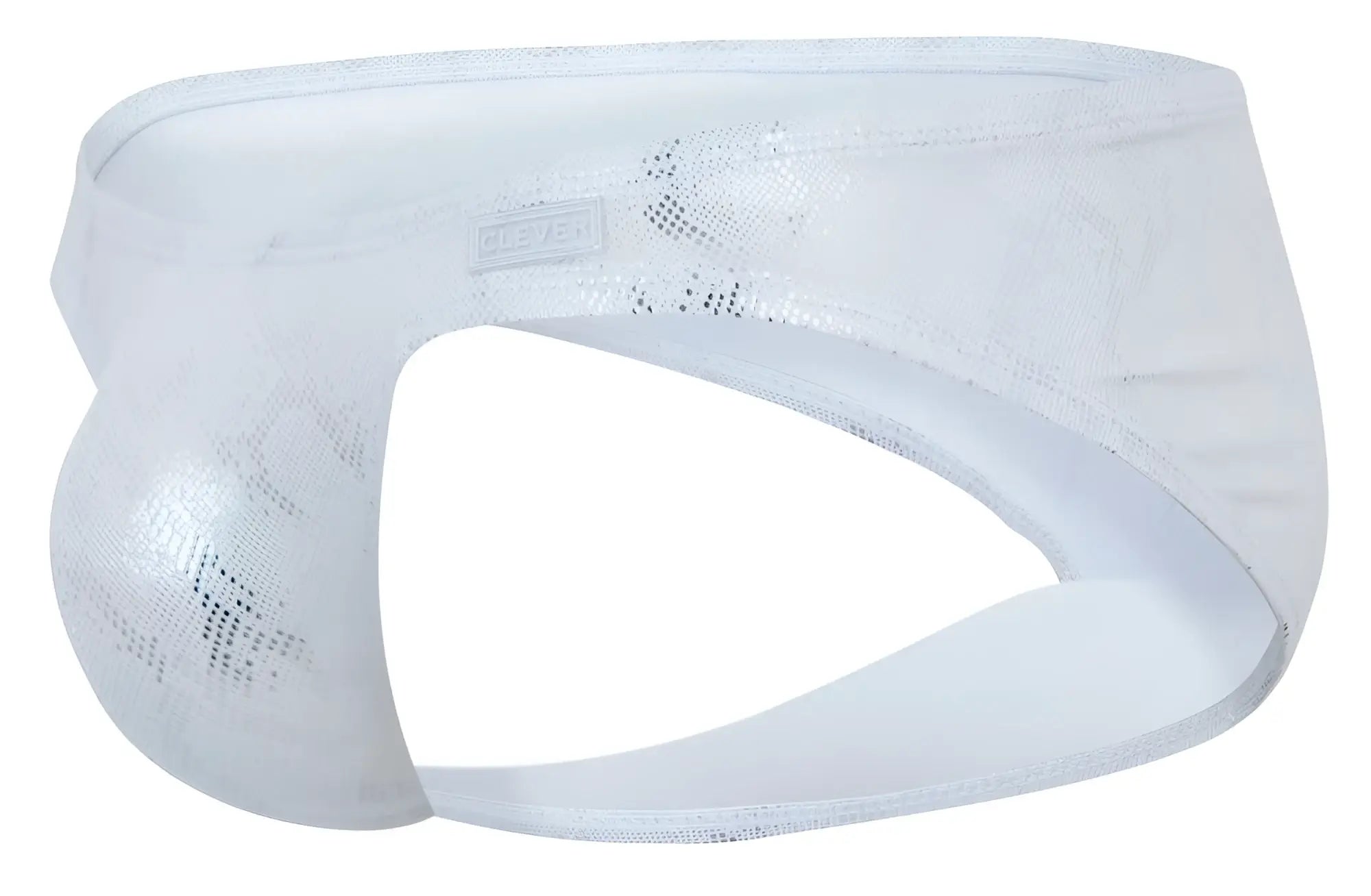 Clever 2062 diamond briefs in silver white mesh with subtle shimmer and branded waistband label