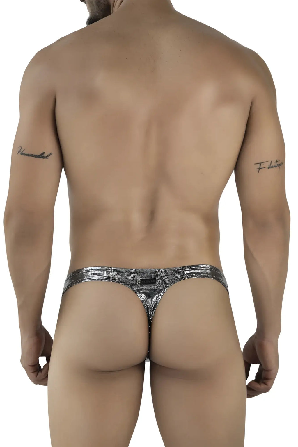 Silver sparkly metallic thong clever 2072 sparkles thongs black with sleek form-fitting design