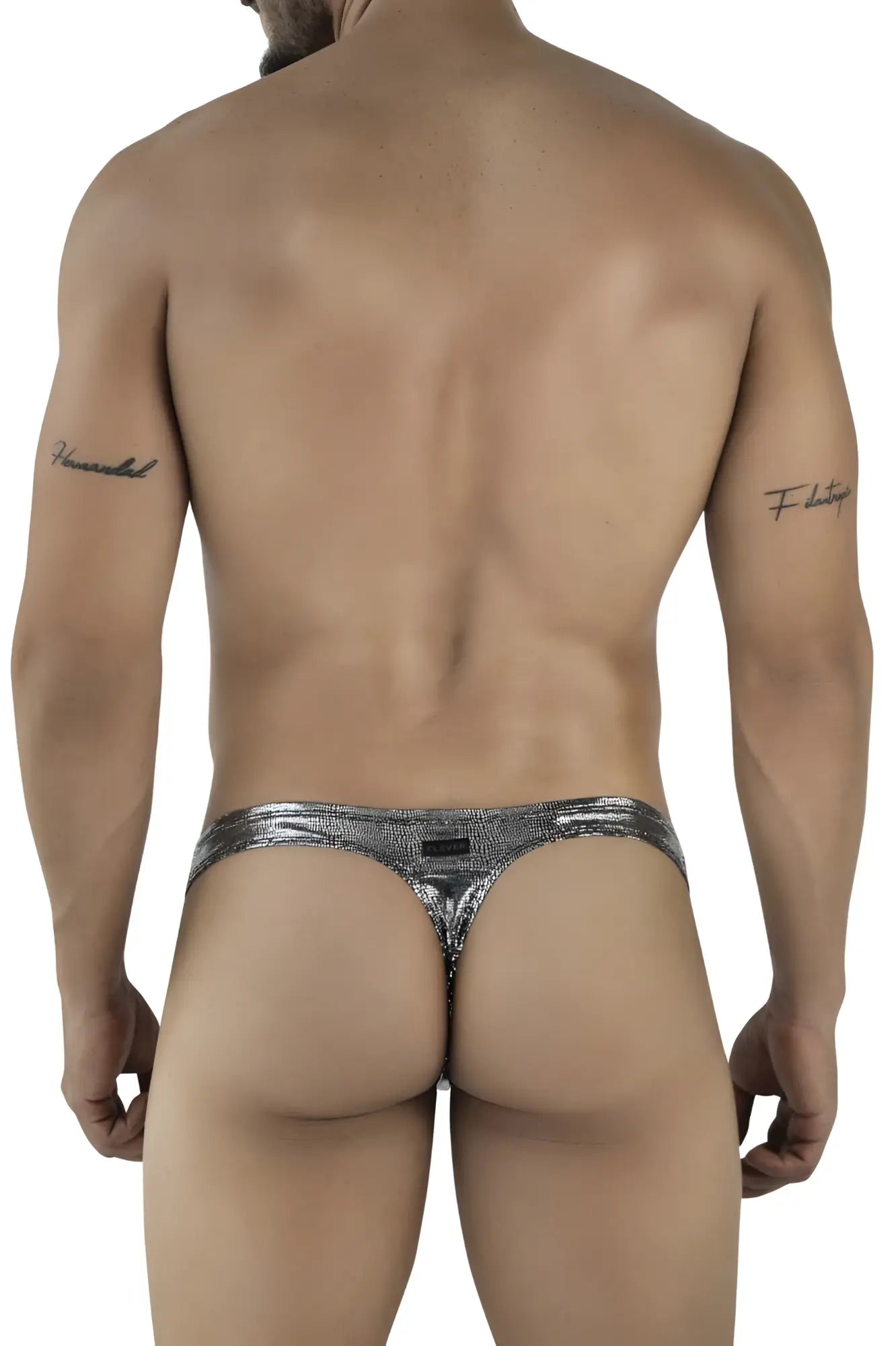 Silver sparkly metallic thong clever 2072 sparkles thongs black with sleek form-fitting design
