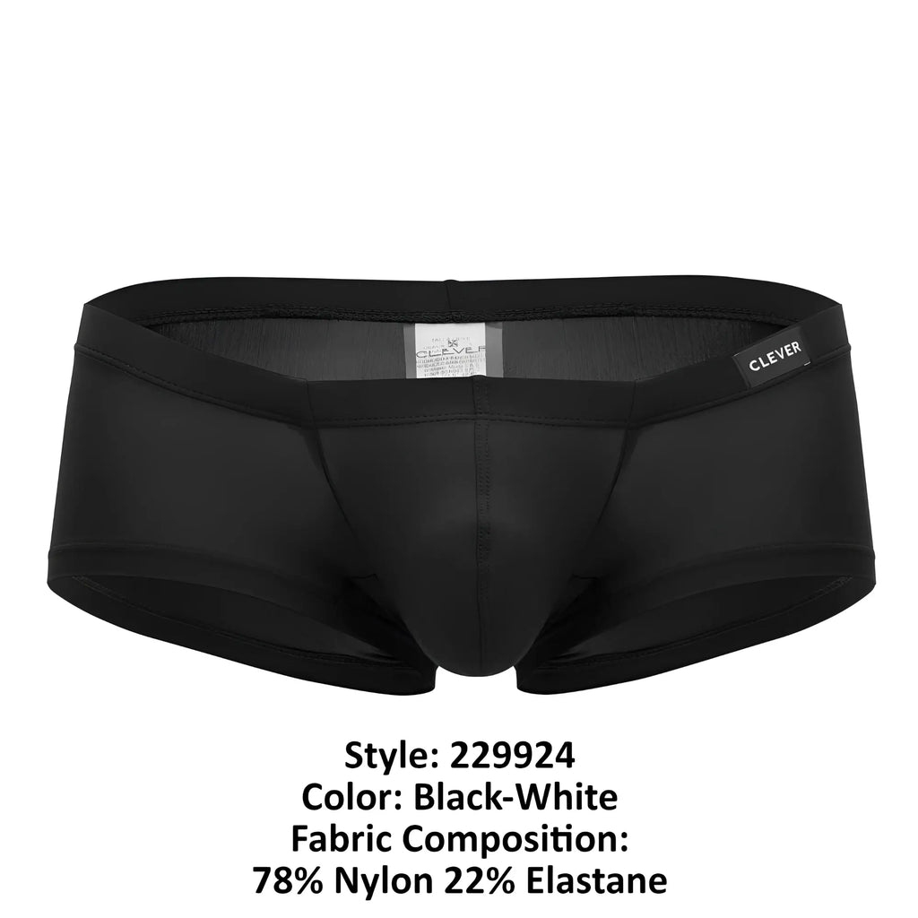 Black clever 229924 2pk australian trunks with sleek form-fitting design and subtle white trim on waistband