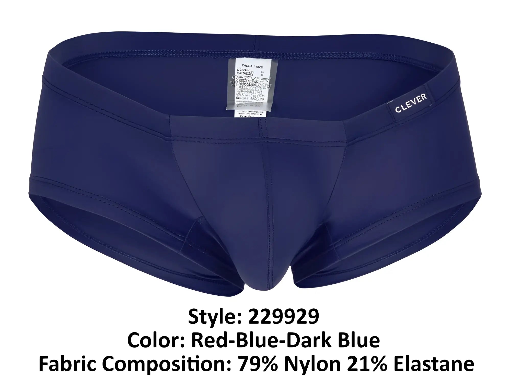 Dark blue clever men’s briefs made of smooth nylon elastane blend with tailored fit from 3pk australian latin trunks